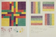 Richard Paul Lohse. Interpenetrating group of four groups of color with an equal distribution of color quantity. 1954